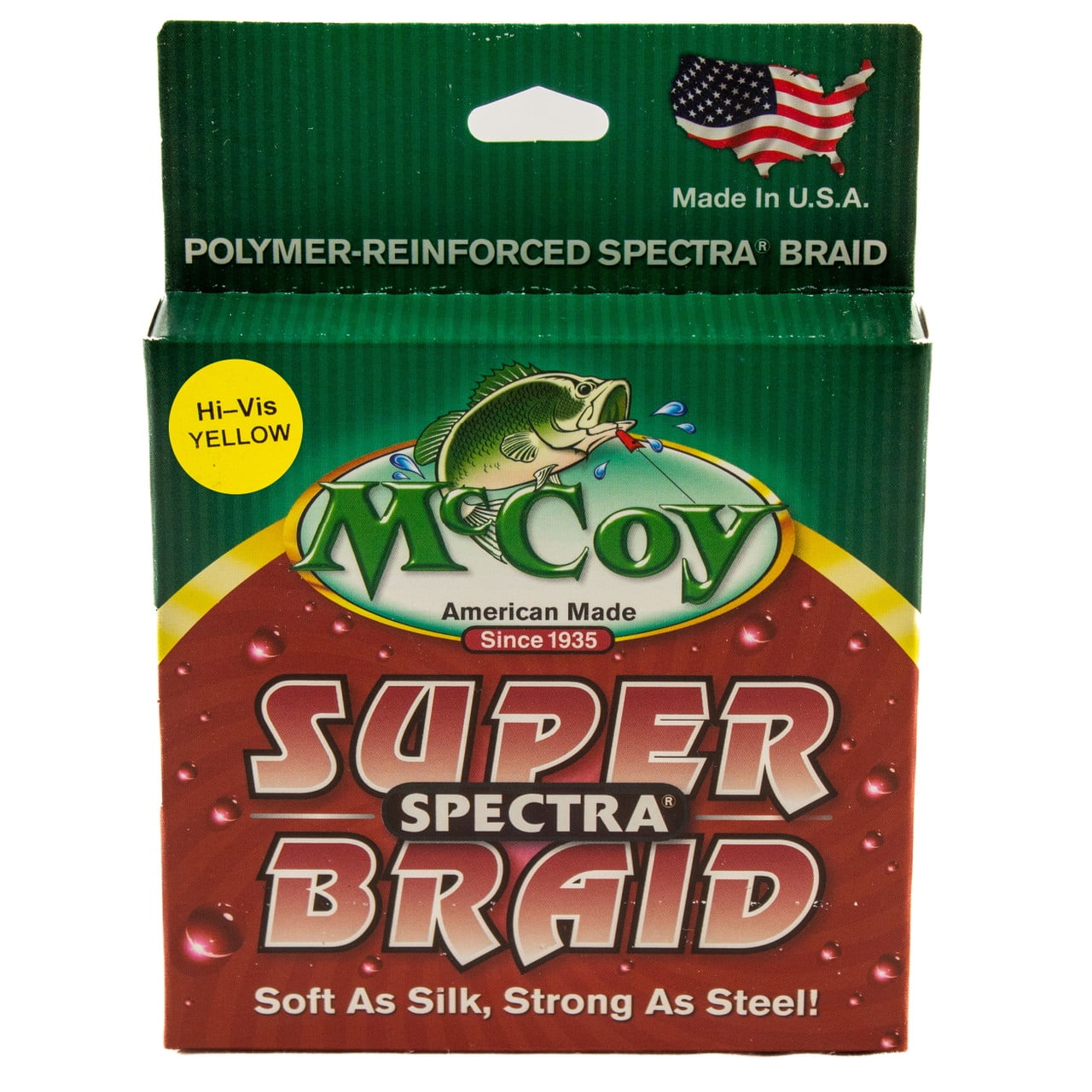 McCoy Super Spectra Braid Hi-Viz Yellow Premium Tight Weave Braided Fishing Line (6lb Test (.005" Dia) - 150 Yards)