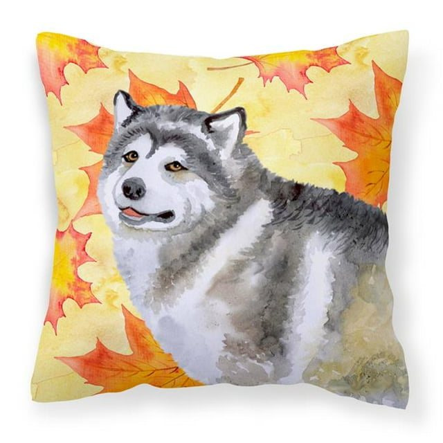 Carolines Treasures BB9899PW1818 Alaskan Malamute Fall Fabric Decorative Pillow