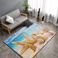thumbnail image 2 of Beach Starfish Shell Shaggy Area Rug, Rugs for Living Room Bedroom Non Slip Door Mat Indoor Carpet Machine Washable Nursery Home Decor Floor Mats for Entryway 60x39in-#, 2 of 5