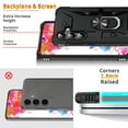 thumbnail image 3 of ELEHOLD Heavy Duty Rugged Case for Samsung Galaxy A16 5G,360° Rotation Ring Holder Kickstand Function Anti-Slip Work with Magnetic Car Mount Shockproof Protective Case,Black, 3 of 8