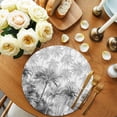 thumbnail image 2 of Summer Tropical Leaves Round 13 Inch Placemats Set of 2, Gray Palm Trees Botanical HeatResistant Non Slip Place Mats for Dining Table, Wipeable Braided Kitchen Table Mats for Housewarming, 2 of 9
