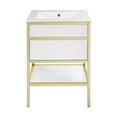 thumbnail image 3 of Cache 24" Freestanding, Bathroom Vanity in White and Gold, 3 of 13
