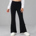 thumbnail image 5 of XIYON Girls Pants Solid Color Ruffled Flare Pants Kids Comfortable Trousers for Play and Everyday Wear, 5 of 6