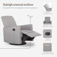 thumbnail image 6 of Evolur Raleigh Nursery Glider Recliner and Rocking Chair in Light Gray, 360° Swivel Motion, Multiple Recline Positions, Easy to Clean, FSC and Greenguard Gold Certified, 6 of 9
