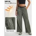 thumbnail image 4 of Baleaf Women's Lightweight Pants Quick Dry Wide Leg Hiking Water Resistant with 4 Pockets Travel Baggy Parachute Cargo Pant Army Green 2XL, 4 of 7