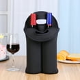 thumbnail image 5 of Yucurem Wine Bottle Cooler Neoprene Double Bottle Protective Sleeve Holder Kitchen Storage (Black), 5 of 8