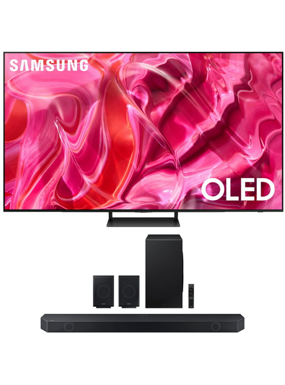Samsung QN65S90CAFXZA 65 Inch OLED 4K Smart TV 2023 Bundle with Samsung 11.1.4 ch. Wireless Dolby ATMOS Soundbar and Rear Speakers