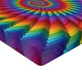 thumbnail image 2 of Ambesonne Trippy Fitted Sheet 2 Pcs Set, Vibrant Rainbow Spiral, Twin XL, Multicolor, 2 of 3