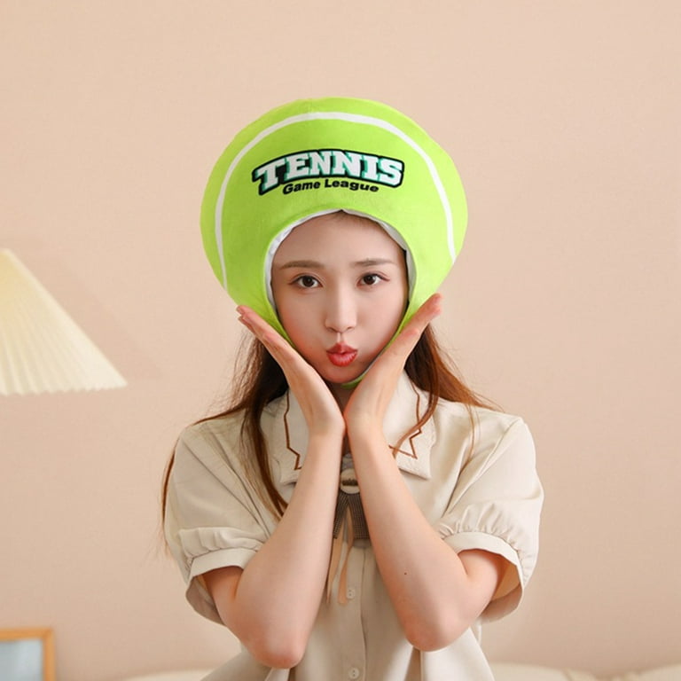 Chicmine Dancewear Cosplay Hats Tennis Ball Headgear Tennis Ball Headgear  Funny Plush Hats for Selfies 