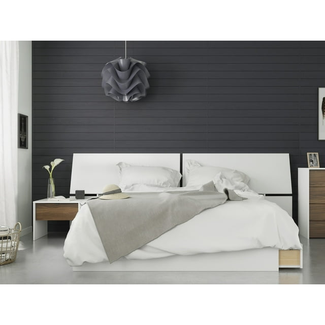 Modus Ensemble de Chambre 3 Pcs Taille Queen Noyer et Blanc