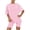 Solid Pink, variant on 2 Piece Gray Outfit for Women Summer Casual Homewear Suit Simple Lounge Set 2 Piece