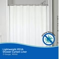 thumbnail image 5 of Kenney Lightweight PEVA Shower Curtain Liner, 70" W x 72" H, White, 5 of 7