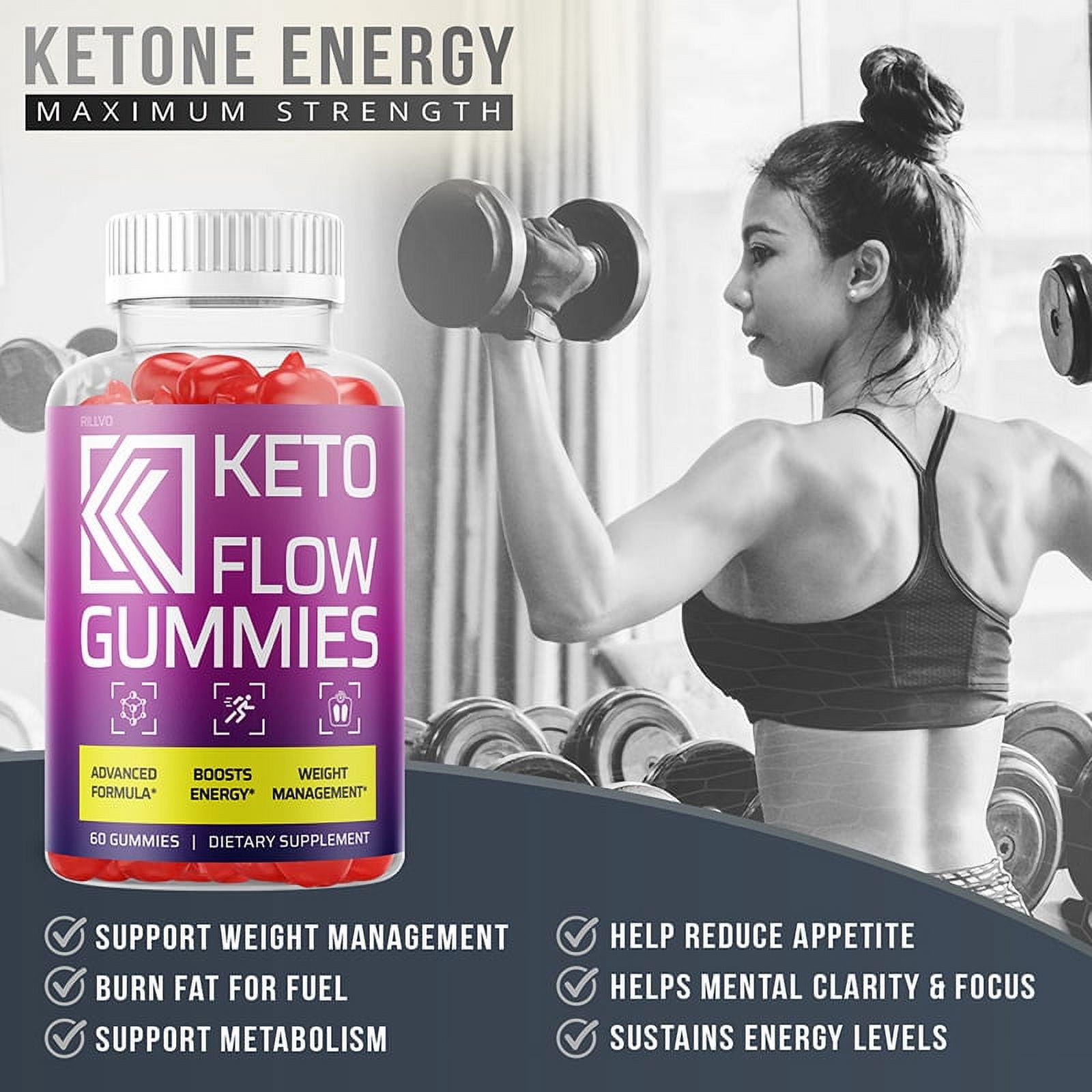 (3 Pack) Keto Flow Gummies - Keto Flo ACV Gummy’s - Supplement for Weight Loss - Energy & Focus Boosting Dietary Supplements for Weight Management & Metabolism - 180 Gummies