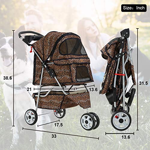 leopard dog stroller