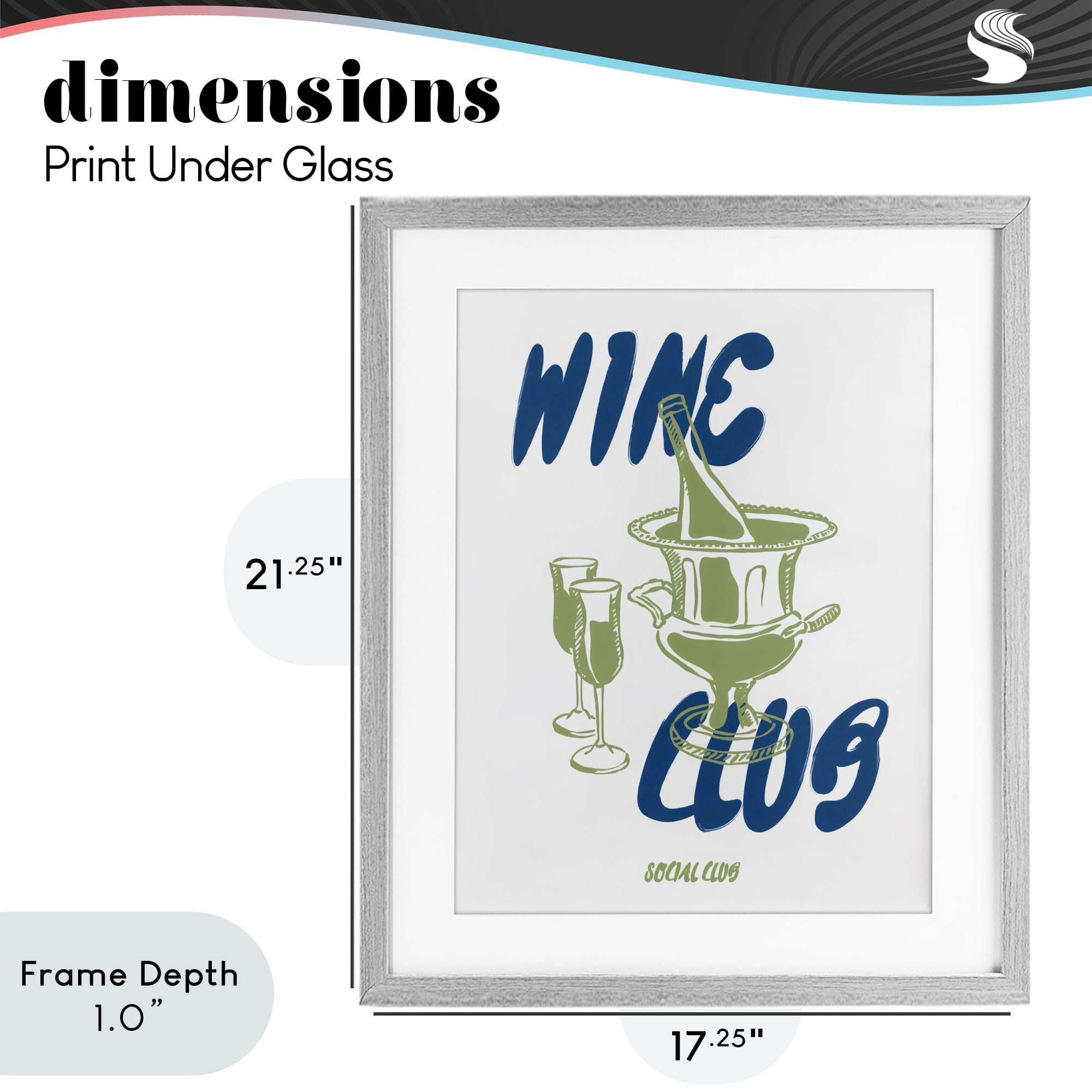 Stupell Industries Wine Club Social Evening Toast Gray Framed Print Under Glass, design by The Prints Vibe