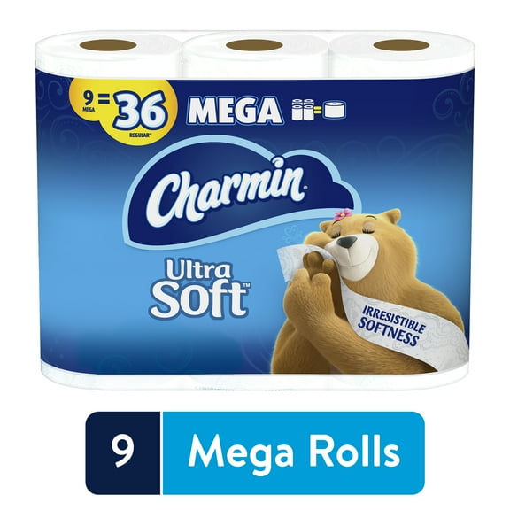 Charmin Toilet Paper, Ultra Soft, 9 Mega Rolls