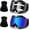 Color+clear, variant on Dirt Bike ATV Goggles 2 Pack with Neck Gaiter, Motorcycle Motocross Wide Vision Windproof Glasses, Riding Racing & Ski Goggles, UV400 Anti-Fog Scratch Dustproof for Adult Youth Kids Color Lens