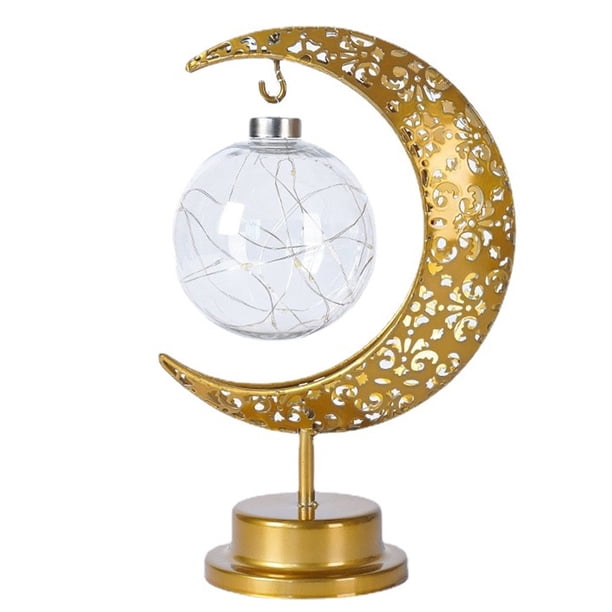 Lámpara de luna LED | Lámpara de bola decorativa | Decoración de oficina y hogar | Luz de noche para dormitorio que funciona con pilas