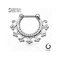 thumbnail image 2 of Septum Piercing Clicker - Laced Edge Tribal Fan 316L Surgical - 16ga - Sold Each, 2 of 3