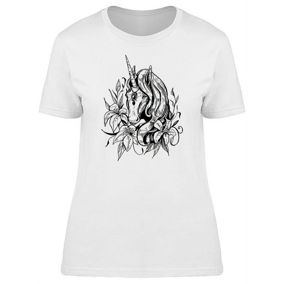 Sketch Of Unicorn Graphic T-Shirt Women -Image by Shutterstock, Female XX-Large