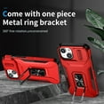 thumbnail image 2 of Allytech Shockproof Back Case for Apple iPhone 14 Plus, Military Grade Protective With Ring Holder Stand Compatible with Car Mount Anti-slip Hybrid Rugged Bumper Phone Cover for Men Boys -Red, 2 of 8