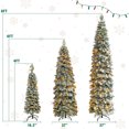 thumbnail image 5 of 8fT, 6fT, 4fT Pencil Christmas Trees,3-Set Pre-Lit Christmas Trees with 290 LED Lights,1370 PE Branch Tips, 11 Lighting Modes, Snow Flocking, Includes Stand, 5 of 8