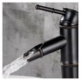 thumbnail image 2 of Grifo de bambú para lavabo antiguo, lavabo artístico, grifo de agua fría y caliente, grifo de lavabo de cobre negro, 2 of 4