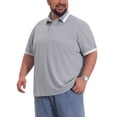 thumbnail image 4 of INSPIRE CHIC Inspired Men's Big & Tall Contrast Color Short Sleeve Button Down Work Formal Polo Shirts 3XL Light Gray, 4 of 4