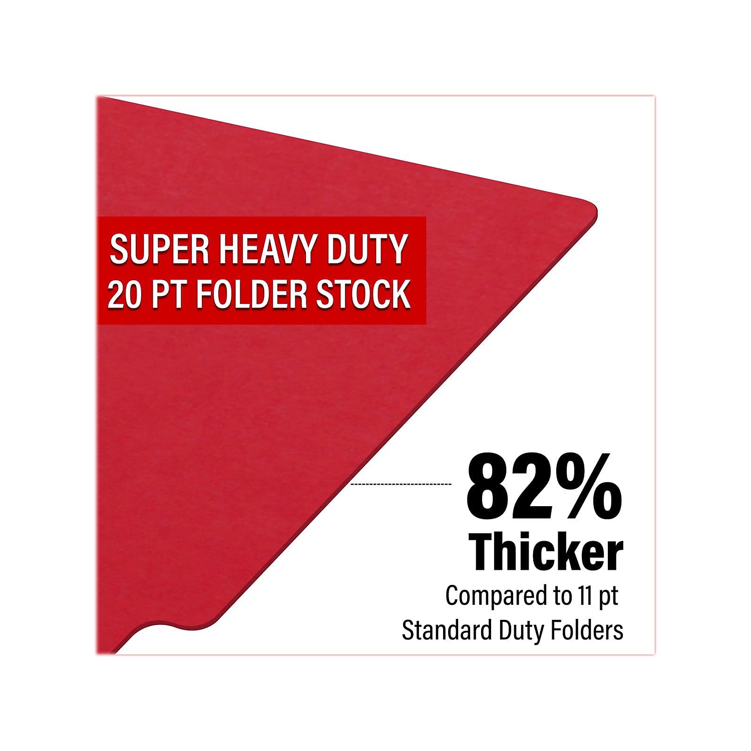 Medical Arts Press Heavy-Duty End Tab File Folder Straight Cut Letter-Size Red 40/Box (S-09458-RED)