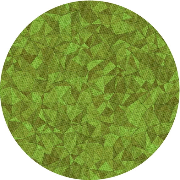 Ahgly Company Indoor Round Patterned Alien Green Area Rugs, 6' Round