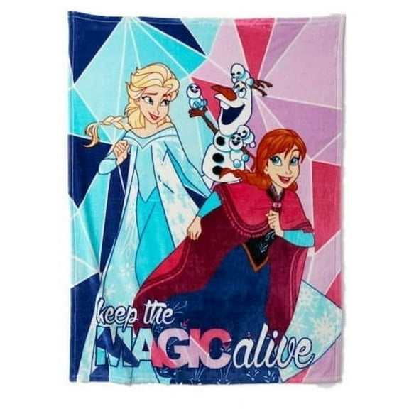Disney Frozen Micro Plush Throw Blanket Anna & Elsa - Keep The Magic Alive