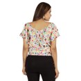 thumbnail image 4 of Moomaya Womens Printed Tops For Women Short Sleeve Flared Top Blouse, 4 of 8