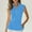 Blue, variant on Womens Summer Athletic Sports Tank Top Breathable Mesh Lapel Neck Zipper Baseball T-shirt Fashion Clothes 2024
