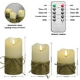 thumbnail image 2 of HomWamee Flameless Candles , Flickering Hemp Rope  with Remote Timer-3D , Set of 3  Battery Powered, 2 of 6