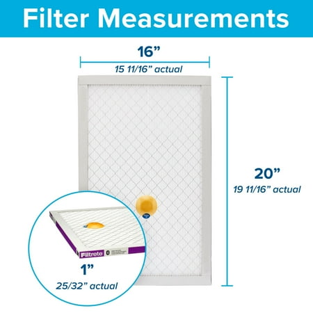 Filtrete - 16" x 20" x 1" Allergen, Bacteria and Virus Smart Air Filter - White