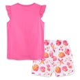 thumbnail image 3 of GYRATEDREAM Girls 2 Piece Outfits Summer Clothes Ruffle Short Sleeve Shirts Top and High Waist Shorts Set Toddler to Little Kid, 3 of 7