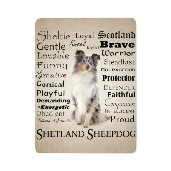 CafePress - Blue Merle Sheltie Traits - Large Sherpa Fleece Throw Blanket 80" x 60"
