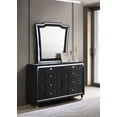 thumbnail image 2 of Coaster Lorient 8-Drawer Velvet Upholstered LED Dresser with Mirror in Black, 2 of 13