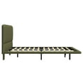 thumbnail image 6 of Christopher Knight Home Modern Queen Green Upholstered Leatherette Floating Bedframe with LED Headboard, 6 of 7