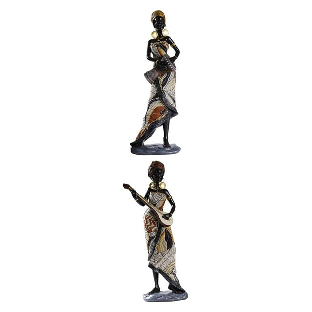 2 Piezas Lady Figurilla Mujer Estatua Adornos