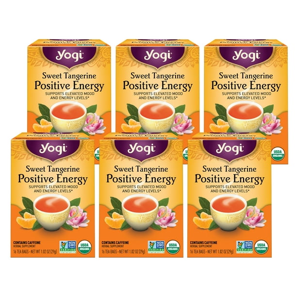Yogi Tea Sweet Tangerine Positive Energy, Black Tea, Wellness Tea Bags