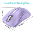 thumbnail image 6 of Wireless Mouse, 2.4GHz with USB Receiver, 1200 DPI Optical Tracking, 5 Buttons,Ambidextrous PC/Mac/Laptop -Purple, 6 of 9