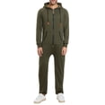 thumbnail image 3 of Men's Hooded Fleece Lining Jumpsuit, Long Sleeve Full Zipper Overalls with Kangaroo Pockets, 3 of 10