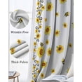 thumbnail image 6 of Sunflower Bees Black Out Curtains 72 Inch Long, Light Blocking Drapes with Black Liner, Spring Summer Farmhouse Floral Watercolor Thermal Blackout Curtains for Bedroom Living Room 52"x72" 2 Panels, 6 of 8