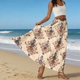 thumbnail image 6 of Women's Maxi Skirt Floral Printed Flowy Elastic Waist Long Skirts Boho Summer Beach Vacation Outfits with Pockets, 6 of 6