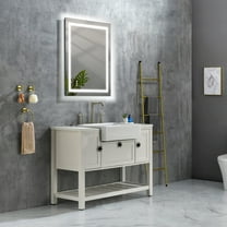 36x28 Inch LED Bathroom Mirror with Frontlit and Backlit, Wall Mounted Vanity Mirror with Smart Touch Button, Anti-Fog, Memory Function, 3 Colors, Stepless Dimmable Makeup Mirror