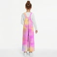 thumbnail image 6 of Xdegoge Girls Tie-Dye Overalls Jumpsuit Colorful Gradient Print Fleece Bibs Pants, Trendy Warm Winter Jumpsuits with Pockets, 6 of 8