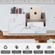 thumbnail image 4 of Desktop Organizer, Multifunctional Pen Holder, Stylish PU Leather Desk Stand for Stationery Storage Box, Business Cards, Pens, Mobile Phoneswhite, 4 of 5