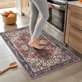 thumbnail image 2 of Lochas Vintage Accent Rugs Distressed Print Area Rug Low Pile Carpet for Living Room Bedroom Home Decor,Brick Red,2'x3', 2 of 6