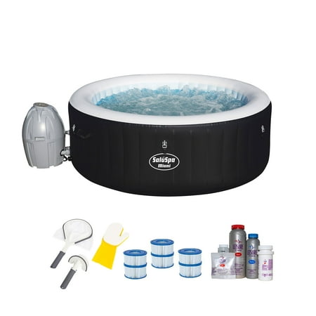 Bestway SaluSpa Hot Tub, Filter Cartridge, Cleaning Tool Set & Sanitizer (Best Way To Clean Inside Of Microwave)